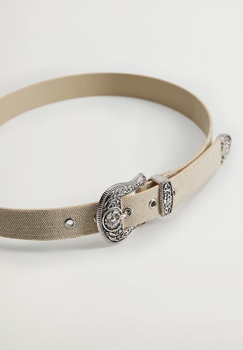 MANGO - Belt canva - pastel brown