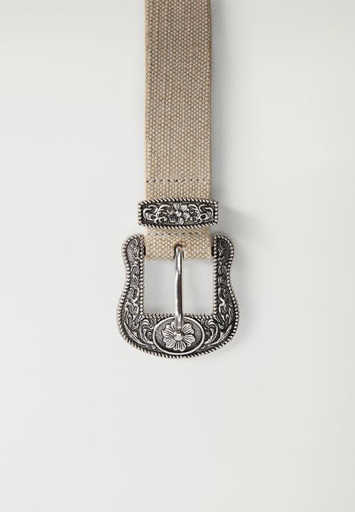 MANGO - Belt canva - pastel brown