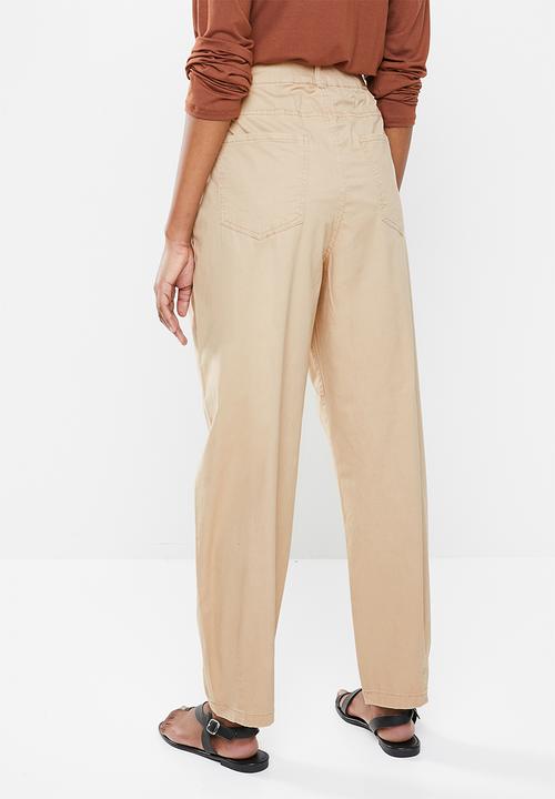 Vero Moda - Rosanna high rise barrel pleat - brown