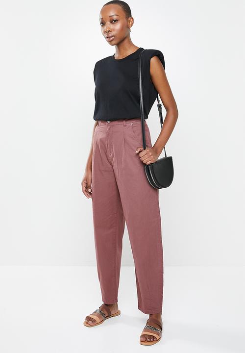 Vero Moda - Rosanna high rise barrel pleat - rose brown