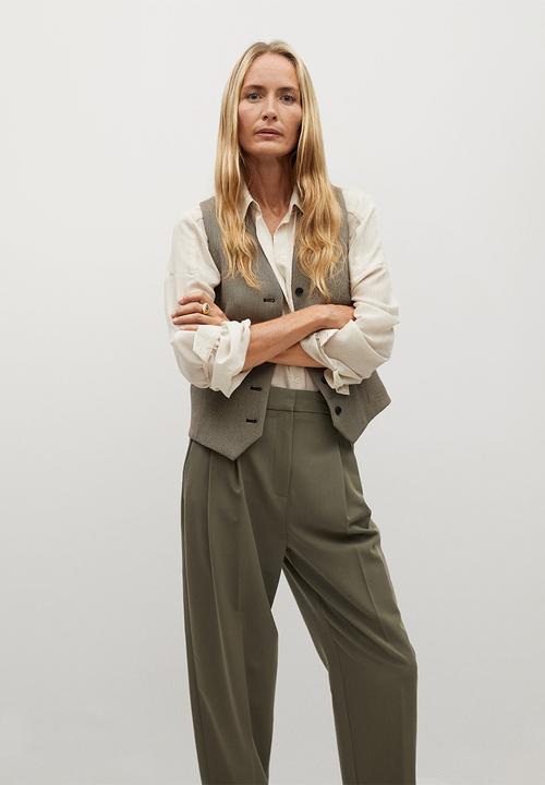 MANGO - Trousers isabel - khaki