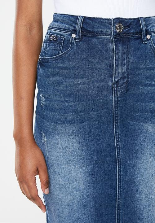 Aca Joe - Aca joe lds denim skirt - dark wash