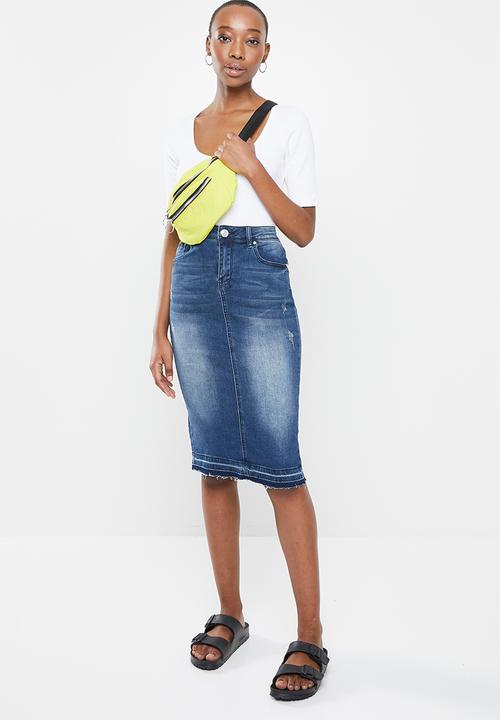 Aca Joe - Aca joe lds denim skirt - dark wash