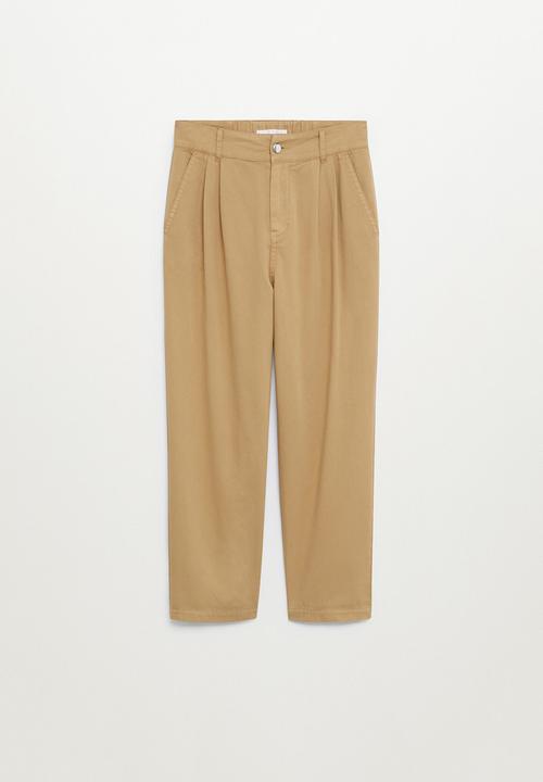 MANGO - Trousers relax - brown