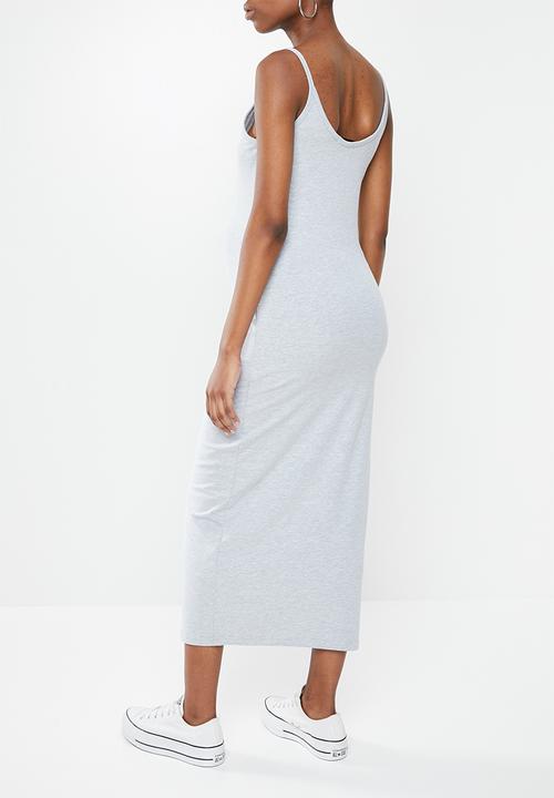 Missguided - Maternity embroidered scoop maxi dress - grey