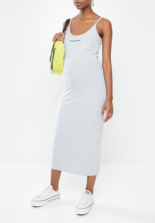 Missguided - Maternity embroidered scoop maxi dress - grey