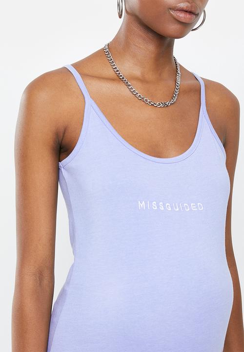 Missguided - Maternity missguided embroidery cami maxi dress - blue