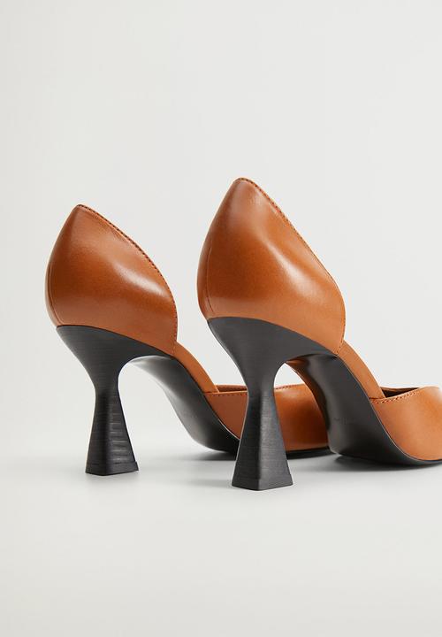 MANGO - Kenny leather heel - brown