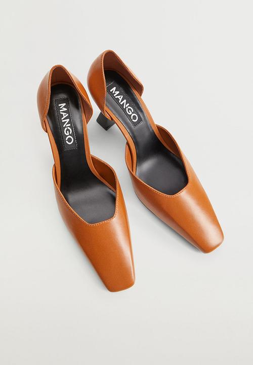MANGO - Kenny leather heel - brown