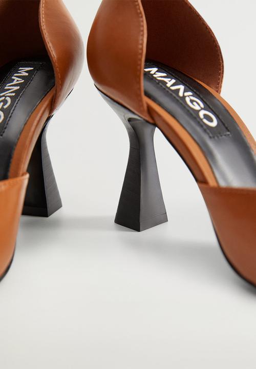 MANGO - Kenny leather heel - brown