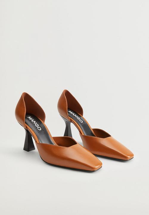 MANGO - Kenny leather heel - brown