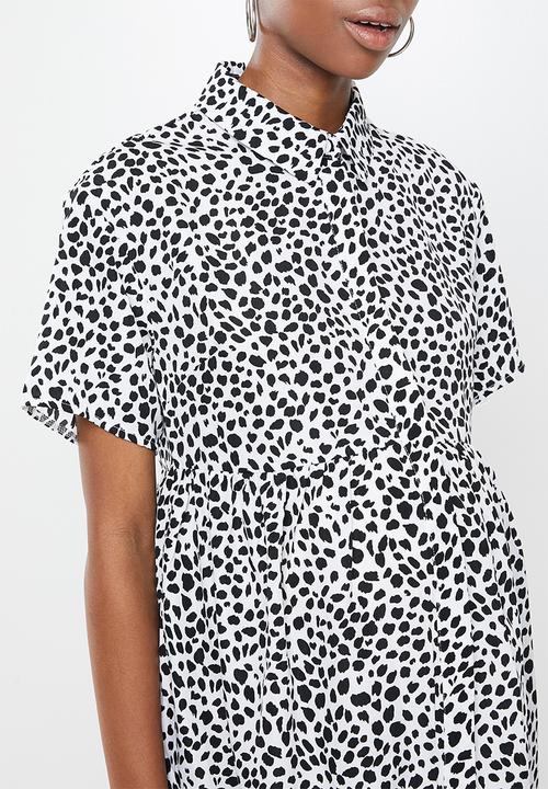 Missguided - Maternity shirt smock dress dalmatian - black & white