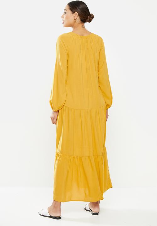 edit - Wide hem gyspy maxi dress - yellow