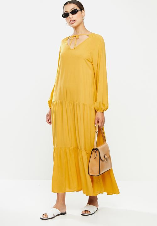 edit - Wide hem gyspy maxi dress - yellow
