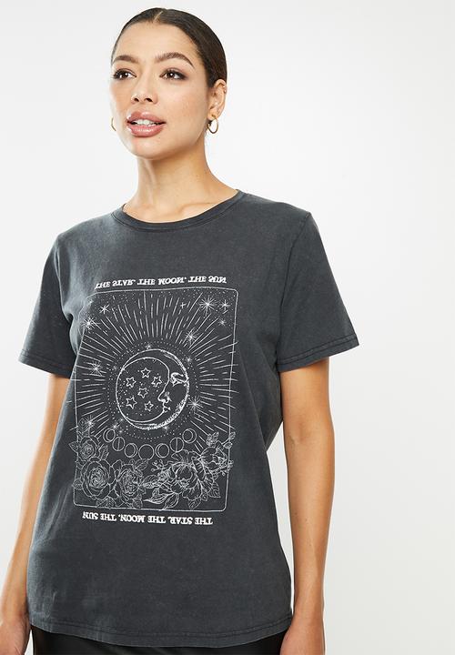 Factorie - Relaxed graphic T-shirt - black