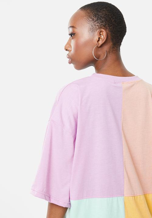 Missguided - Oversized T-shirt dress short sleeve colour block - multi