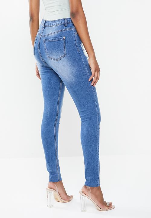 Missguided - Sinner clean distressed skinny - blue