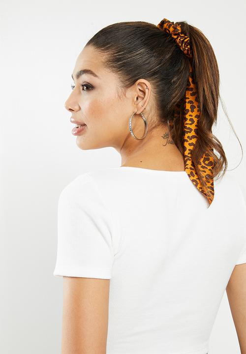Blake - Ribbed square neck crop top - white