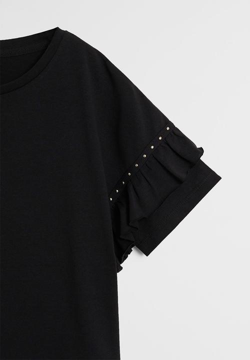 MANGO - Stud short sleeve tee - black