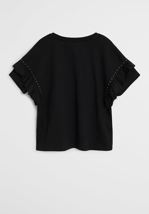 MANGO - Stud short sleeve tee - black