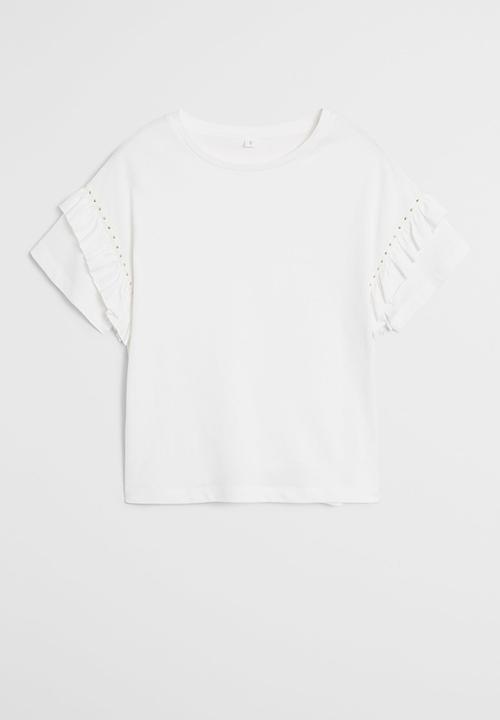 MANGO - Stud short sleeve tee - natural