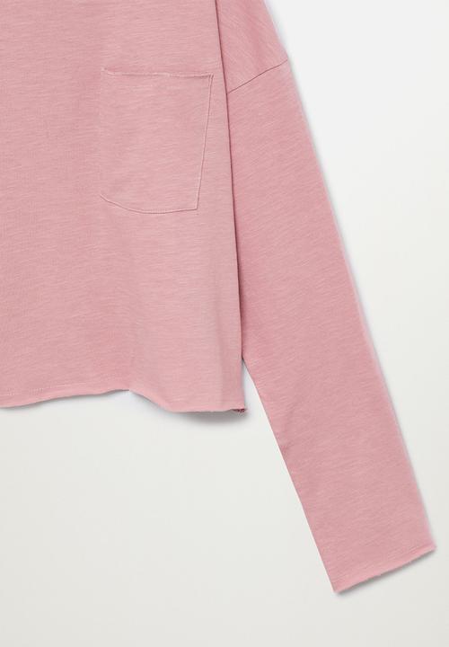 MANGO - Long side pocket long sleeve tee - pink