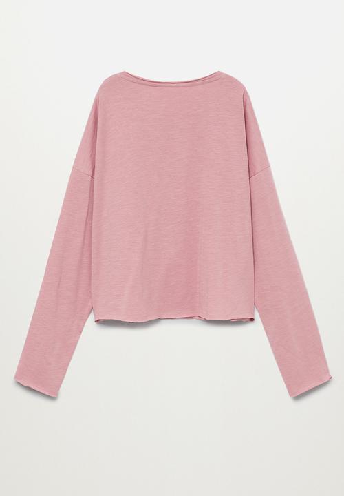 MANGO - Long side pocket long sleeve tee - pink