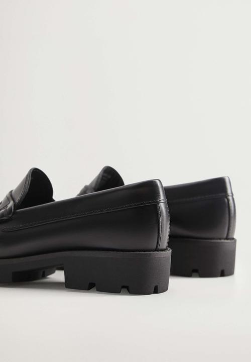 MANGO - Tes leather loafer - black