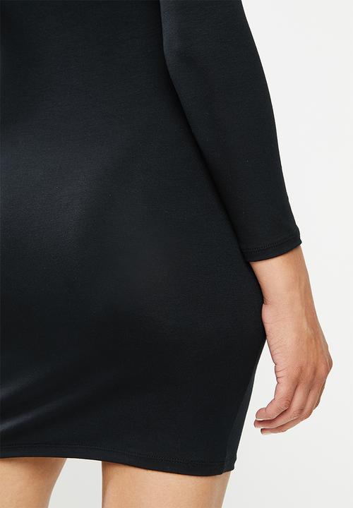 Blake - Wrap bodice mini dress - black