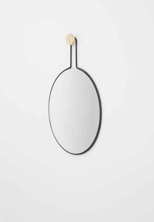 Sixth Floor - Milo round mirror - black
