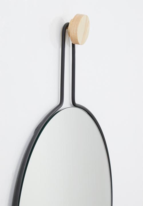 Sixth Floor - Milo round mirror - black