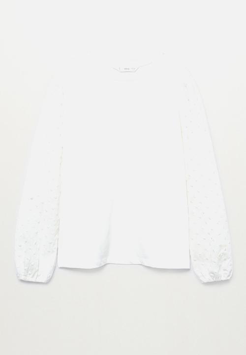 MANGO - Curl short sleeve tee - off white