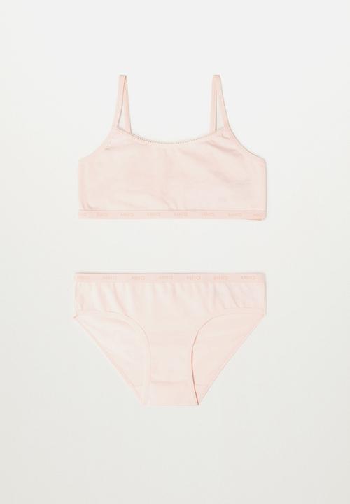 MANGO - Loganb 2 pack briefs - pink & white 