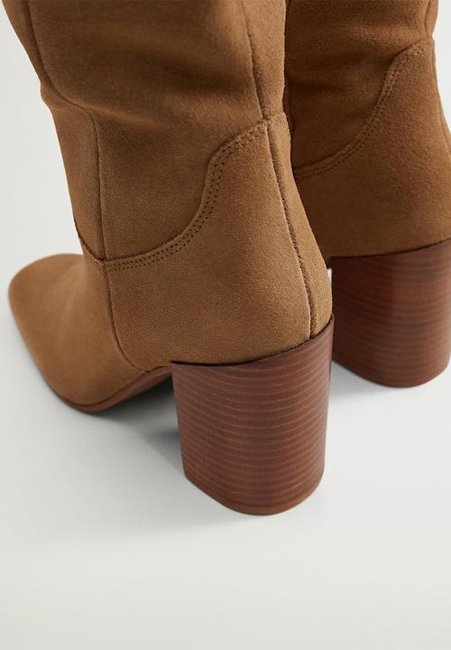 MANGO - Week suede boot - light brown 