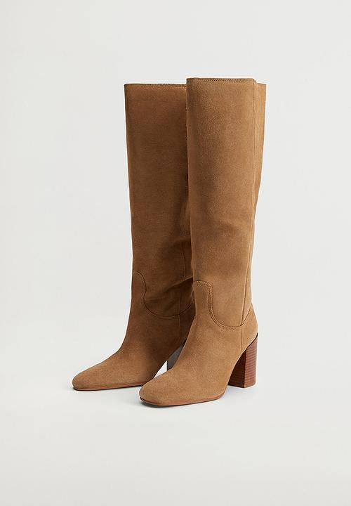 MANGO - Week suede boot - light brown 