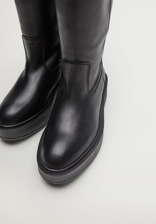 MANGO - Sora leather boot - black