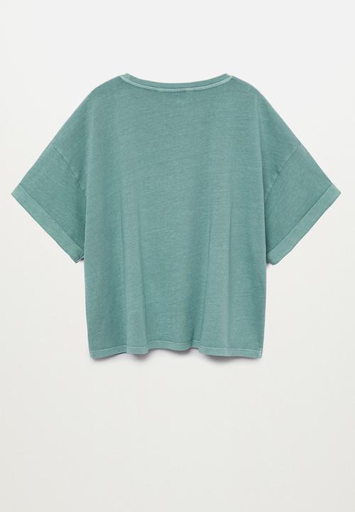 MANGO - Lounge short sleeve tee - green