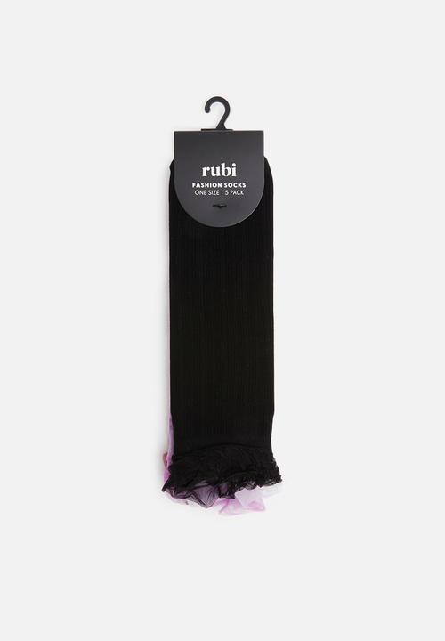 Cotton On - 5Pack sheer frilled ankle sock - multi