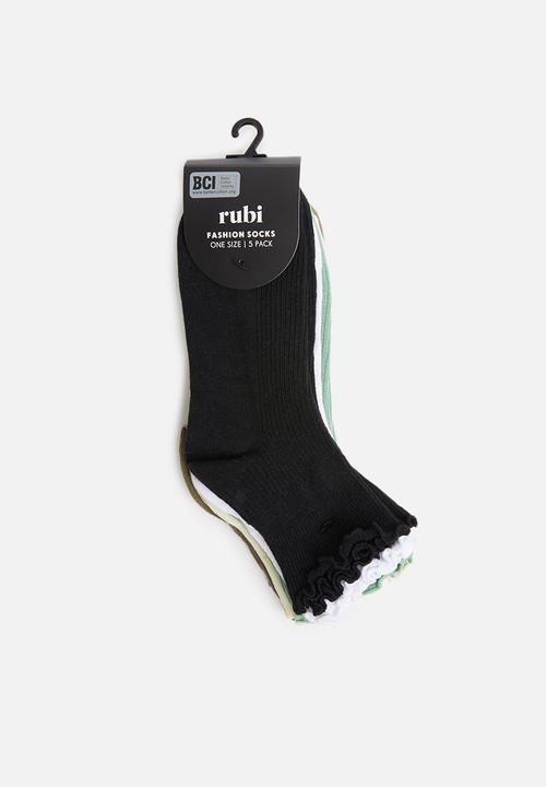 Cotton On - 5Pack frill quarter crew sock - multi