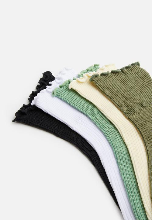 Cotton On - 5Pack frill quarter crew sock - multi