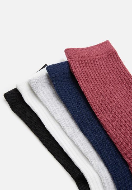 Cotton On - 5Pack everyday rib sock - multi