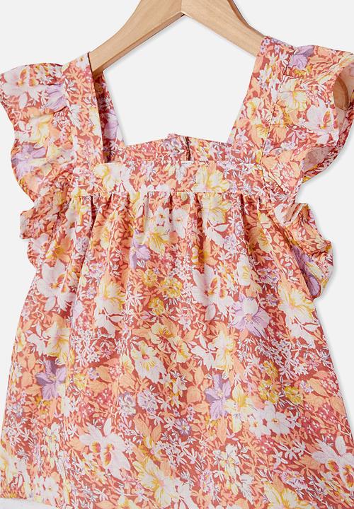 Cotton On - Perri ruffle sleeve top - multi 