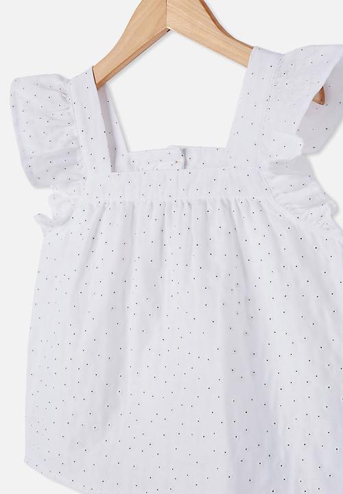 Cotton On - Perri ruffle sleeve top - white