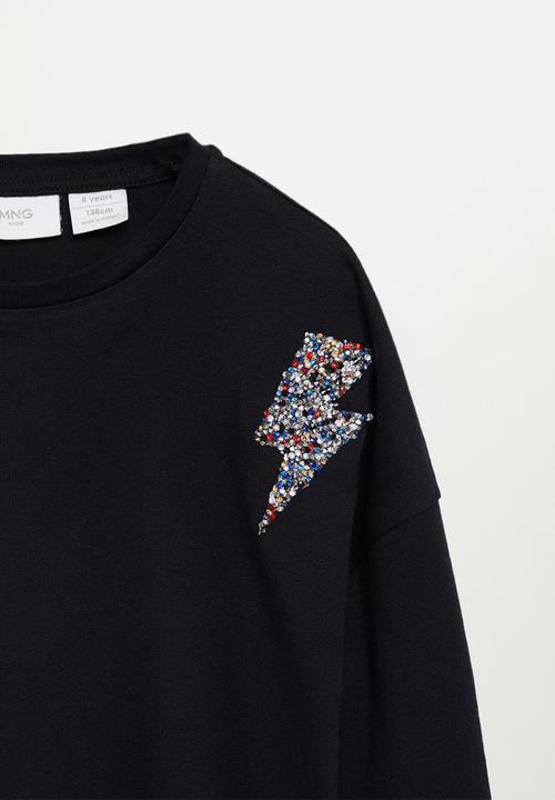 MANGO - Rock long sleeve tee - black