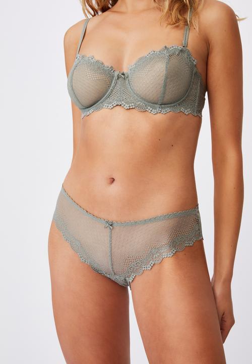 Cotton On - Stevie lace bikini brief - green haze