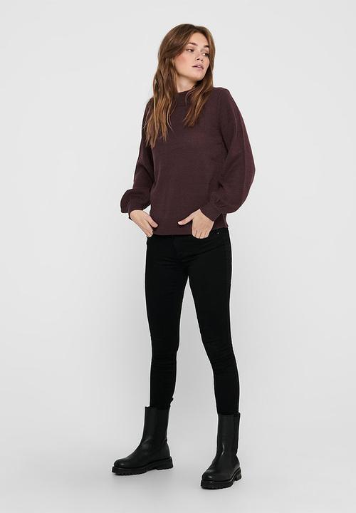 Jacqueline de Yong - Idina  long sleeve pullover knit - purple