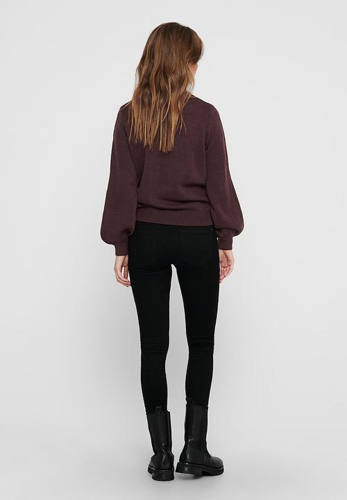 Jacqueline de Yong - Idina  long sleeve pullover knit - purple