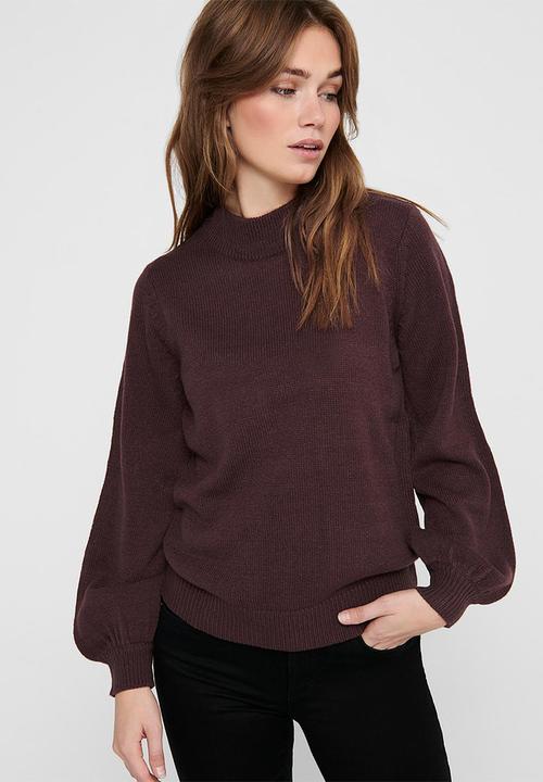 Jacqueline de Yong - Idina  long sleeve pullover knit - purple