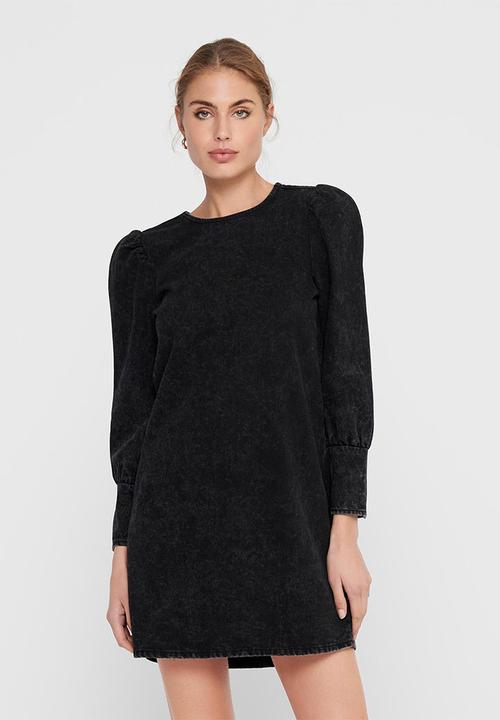 Jacqueline de Yong - Sansa 7/8 puff sleeve dress - black