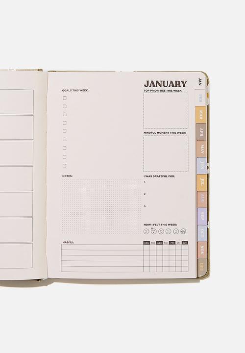 Typo - 2021 Wellness planner - khaki